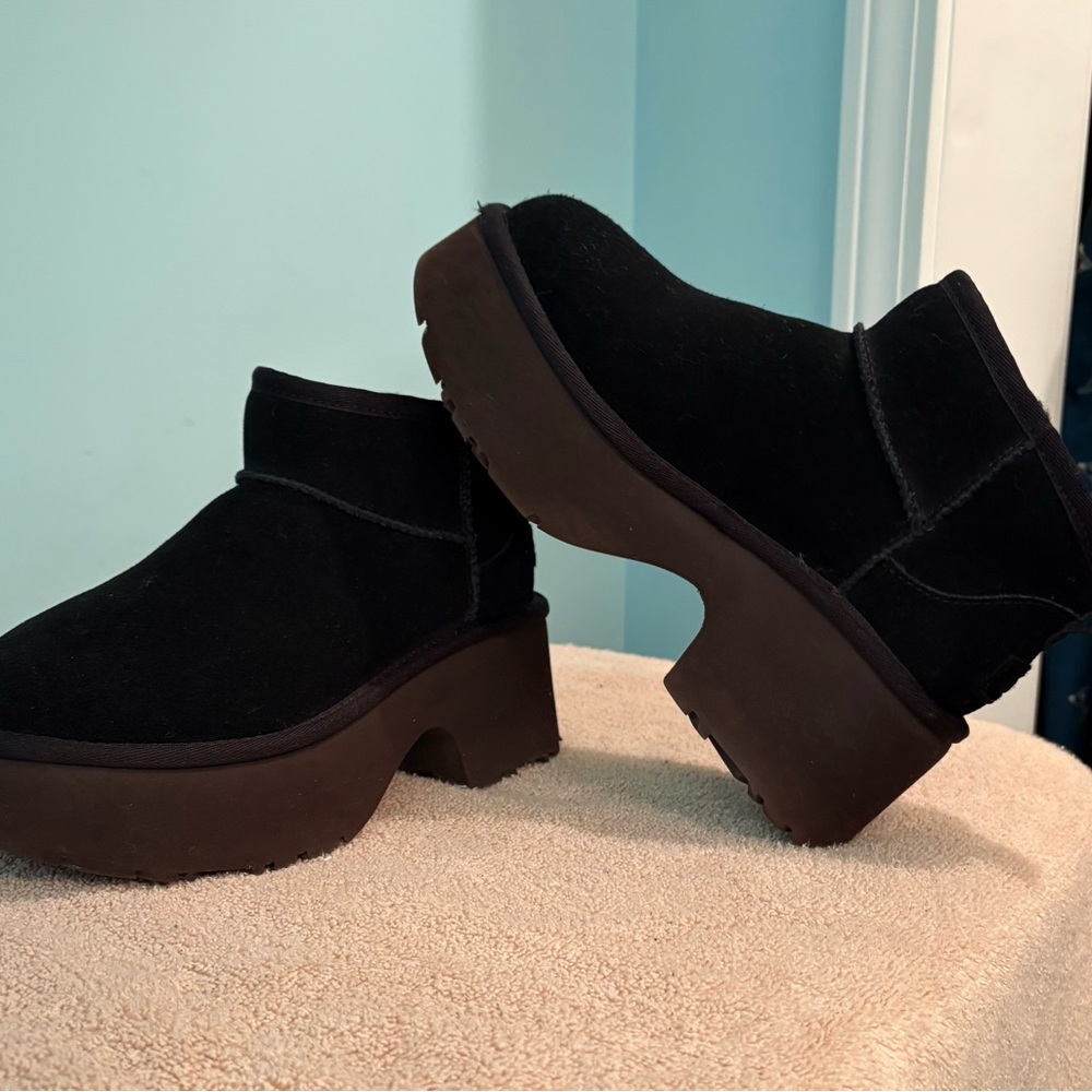UGG Black Platform Ankle Boots